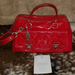 Coach Lipstick Red Liquid Gloss Quilted Poppy